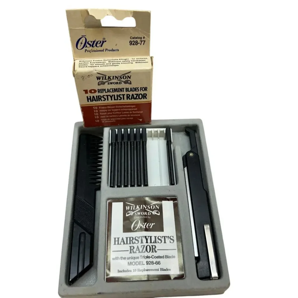 Oster‎ Wilkinson Hairstylist Razor 928-66 Salon Barber with Replacement Blades